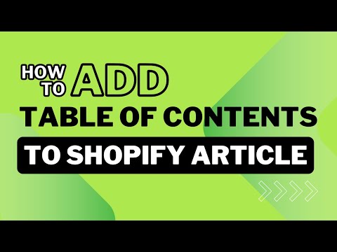 How To Add  Table of contents to Shopify Blog Post [No App Required]