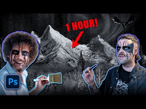 Bob Ross Tutorial In BLACK METAL ARTWORK Style!? - Photoshop 2021