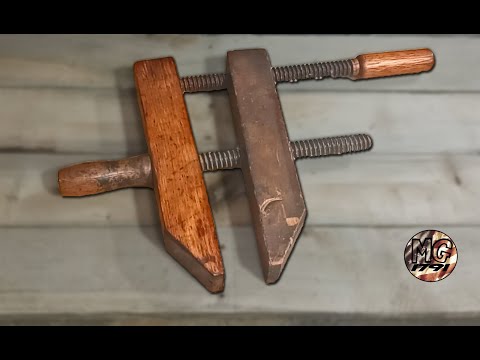 Antique Turn of the Century Hickory Screw Clamp Preservation