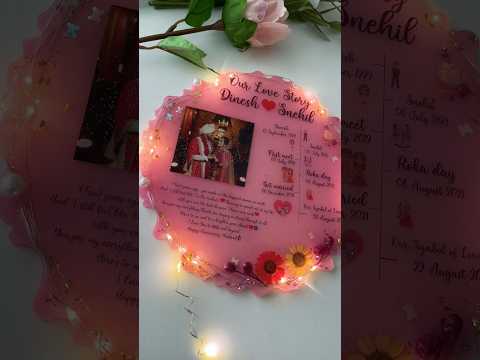 Resin anniversary frame | love story frames #handmadewithlove #customisedgifts #resinart