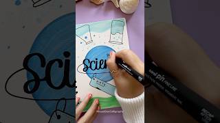 Simple Front Page Design: Science 🪐 #shorts #nhuandaocalligraphy #frontpage