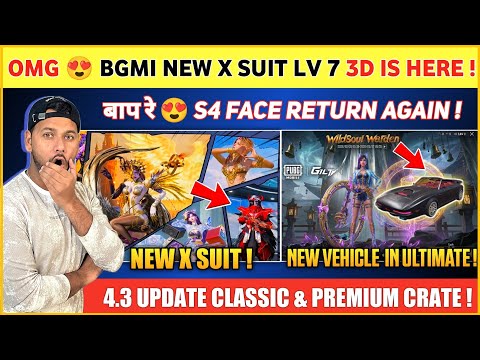 4.3 UPDATE 😍 Bgmi New X Suit 3D is Here | Bgmi Next Ultimate Set | Next Classic and Premium Crate