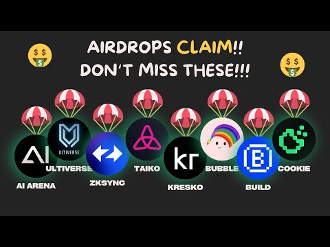 MASSIVE AIRDROP UPDATE AND CLAIMS!!! ZKSYNC; TAIKO; BUBBLE; AI AND MORE!!