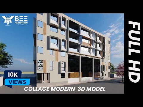 Collage | MODERN HOUSE | Modern collage Room (Full 3D Collage  Walkthrough animation)