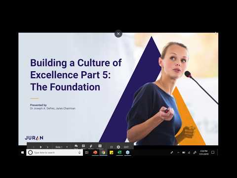 Building a Culture of Excellence Webinar Series Part 5 | The Foundation