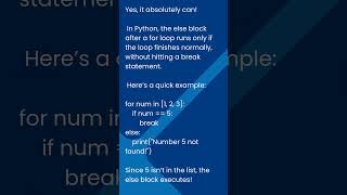 Can a Python for Loop Have an Else Clause? (With Example!) #ai #artificialintelligence #futuretech