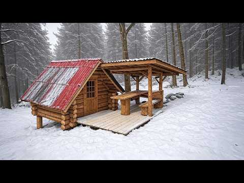 Solo Man Builds Cozy Wood Retreat: 2025 Wilderness Journey