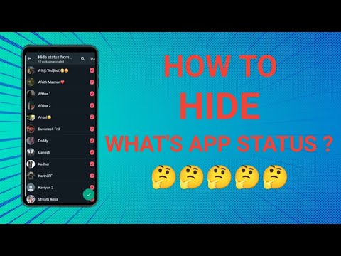 How to hide watsapp status | customize whatsapp status | #whatsapp | #whatsappstatus |