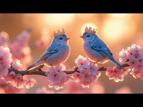 Crowned Birds & Soothing Piano 4K – Peaceful Bird Sound for Sleep | Blossom Zen