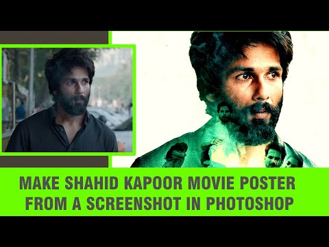 Film poster design from screen shot | Shahid Kapoor Movie poster designing in Photoshop | Jersey