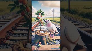Big pigeon pours water on a plum tree #aiproducts #aicareers #democratizeai #aibees #artificalint