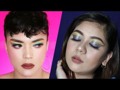 I Imitated my Fellow YouTuber's Eye Makeup | Rainbow Eye Makeup | Makeup Tutorial Vlog