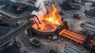 Inside the Steel Factory - How Wire Rods Are Made From Iron Ore Mining (Full Process)