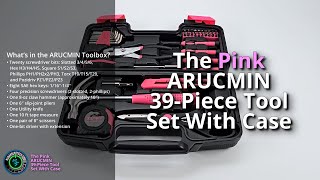 The Pink ARUCMIN 39 Piece Tool Set With Case