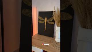 Hot Glue Painting✨ Golden Dragonfly #diycrafts #tutorial #homedecor #diyprojects #processart #diy