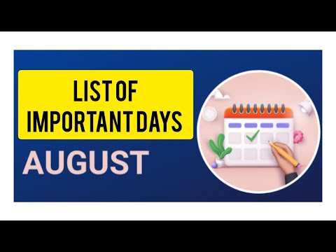 International days in August|Important days of August|Global celebrations|GK