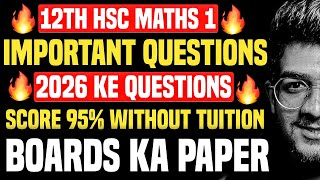 12 hsc maths important questions Boards 2026, maths class 12 important questions 2026 hsc, maths 12
