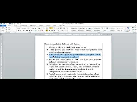 Cara menyeleksi teks di microsoft word