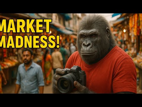 Gorilla Bargains Like a Pro in Indian Market 😂📸