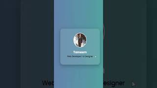 Glassmorphism Profile Card using HTML & CSS  Modern UI Design #shorts #html #coding #css #ytshorts