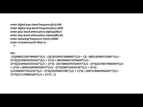 Butterworth Filter matlab code