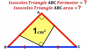 Can you find Area and Perimeter of the triangle ABC? | (Isosceles) | #math #maths | #geometry