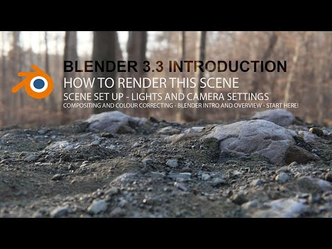 Blender 3.3 Intro Tutorial - Textures User Interface Cameras Lights Render engines - Basic Overview
