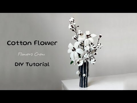 How to Make Cotton Flowers with Pipe Cleaners Easily (Handmade Home Decor)