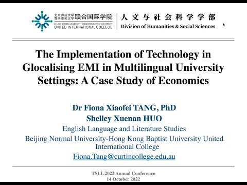 [TSLL22] Implementation of technology in glocalising EMI in multilingual university [remote]