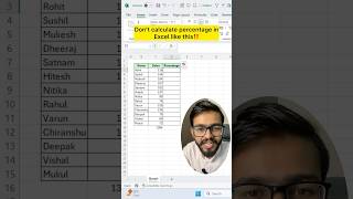 Don't Calculate Percentage in Excel Like this‼️Instead Use Amazing Trick #excel #exceltips #shorts