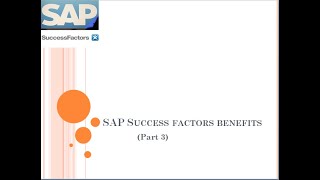 Benefits of SAP Success  Factor||SAP SF@PSHTechSolutions