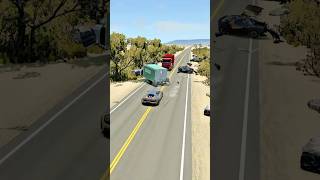 Realistic Highway Crash in BeamNG Drive 😱 | #077 High Speed Car Destruction #shorts
