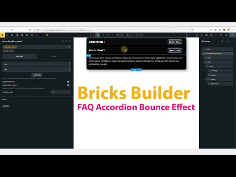 Bricks Builder - How To Make An FAQ Accordion Bounce Effect