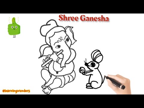 🐁How to draw  ganesha with mushak easy step by step 🐀|| #ganeshchaturthispecial