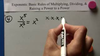 Algebra I: Exponent Basics: Multiplying, Dividing Monomials and Raising a Power to a Power