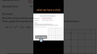 Graph Circles - Equations in General Form