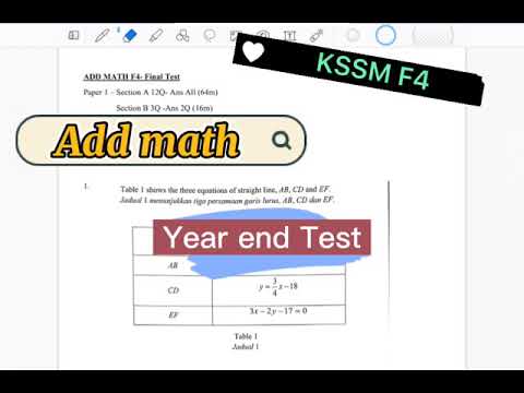 Form 4 Add Maths -Final exam (中文）- Part 1