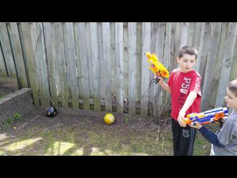 Target shooting with nerf guns