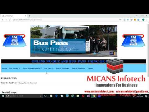 ASP .NET SOURCE CODE FOR ONLINE NO DUE BUS PASS QR CODE