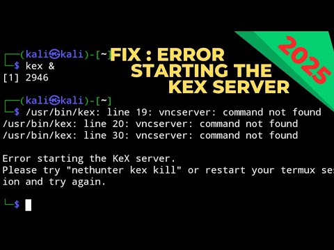 vncserver: No matching VNC server running for this user! | #android #termux #nethunter