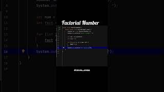 7/100 Coding - 𝗙𝗮𝗰𝘁𝗼𝗿𝗶𝗮𝗹 𝗡𝘂𝗺𝗯𝗲𝗿!💡#programming