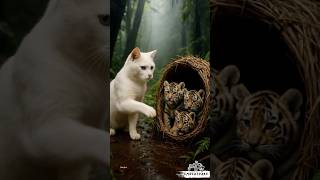 Mama Cat Saves Three Tiger Cubs and Raises Them as Her Own#EmberSpark#Cat#InspirationalAnimalStories