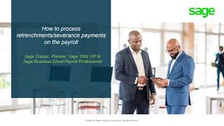 Sage Payroll products (AME) - How to process retrenchments/severance payments on the payroll