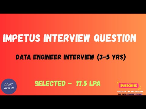 💥 Selected at #impetus  (17.5 LPA)! | SQL & PySpark Questions | Impetus Data Engineer interview 📈
