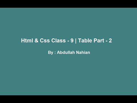 HTML Tutorial for Beginners in Bangla - Class 9 | Table Part - 2