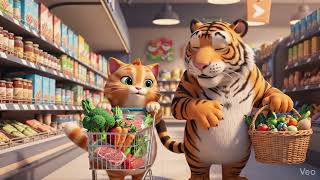 Cat vs Tiger Eating Hot Pot | Funny AI Animation