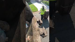 Reason #2 to NEVER fall into a Garbage Truck #insane #garbagecollection #garbagetruck #garbage