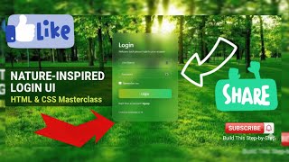 Nature Glassmorphism Login Form 🌿 ✨ | HTML CSS Modern UI Design 