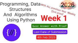 Programación, estructuras de datos y algoritmos con Python | Cuestionario de la semana 1 de 2026 ...