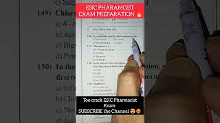 ESIC #pharmacist exam preparation 🔥🔥 #mcq #pharmacyexam #education